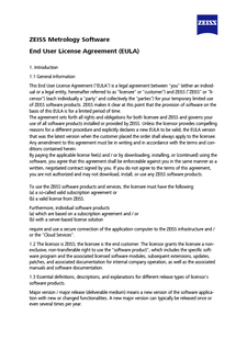 Vista previa de imagen de ZEISS Metrology Software End User License Agreement (EULA)