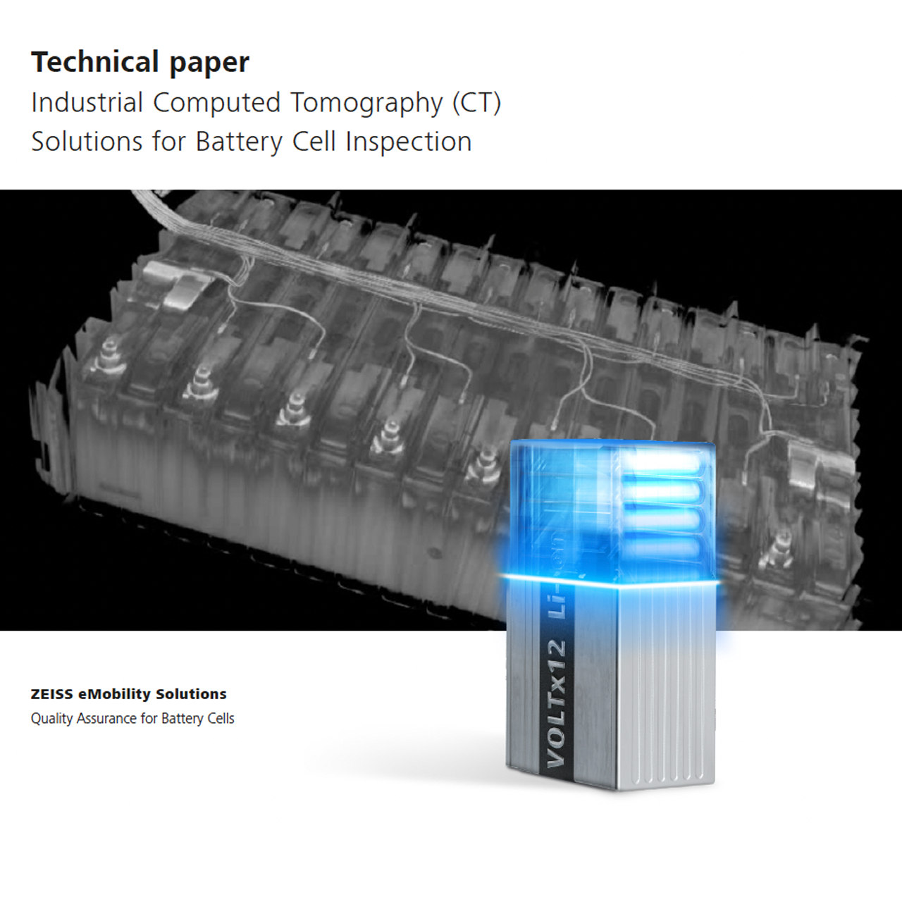 Documento técnico: Soluciones de tomografía computarizada (CT) industrial para la inspección de celdas de baterías