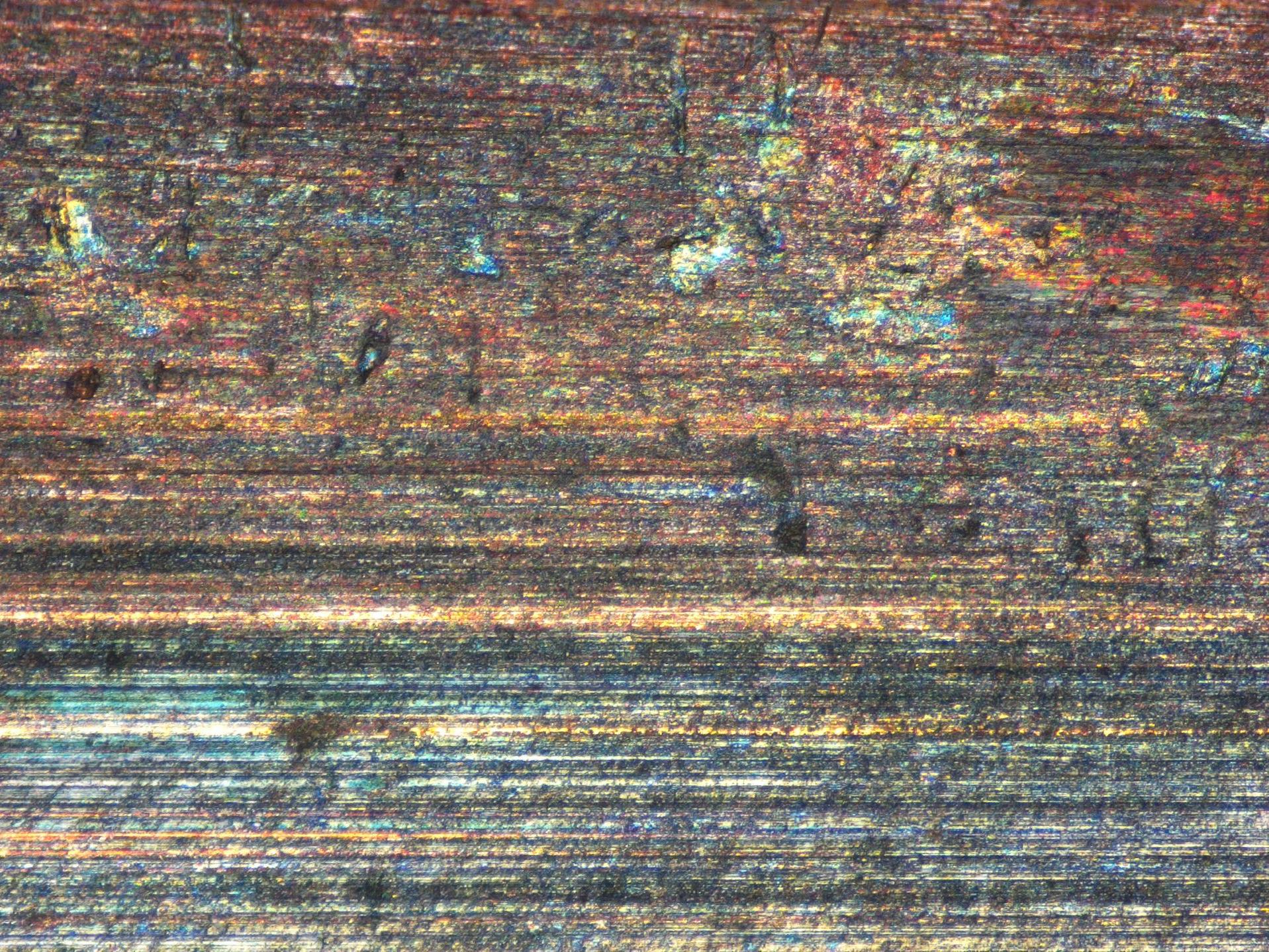 Cartucho bajo el microscopio para análisis forenses