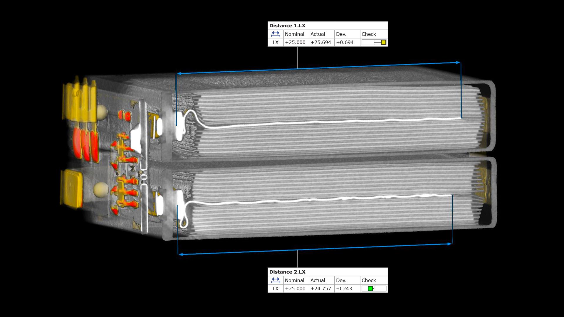 Inspección de una batería en ZEISS INSPECT X-Ray