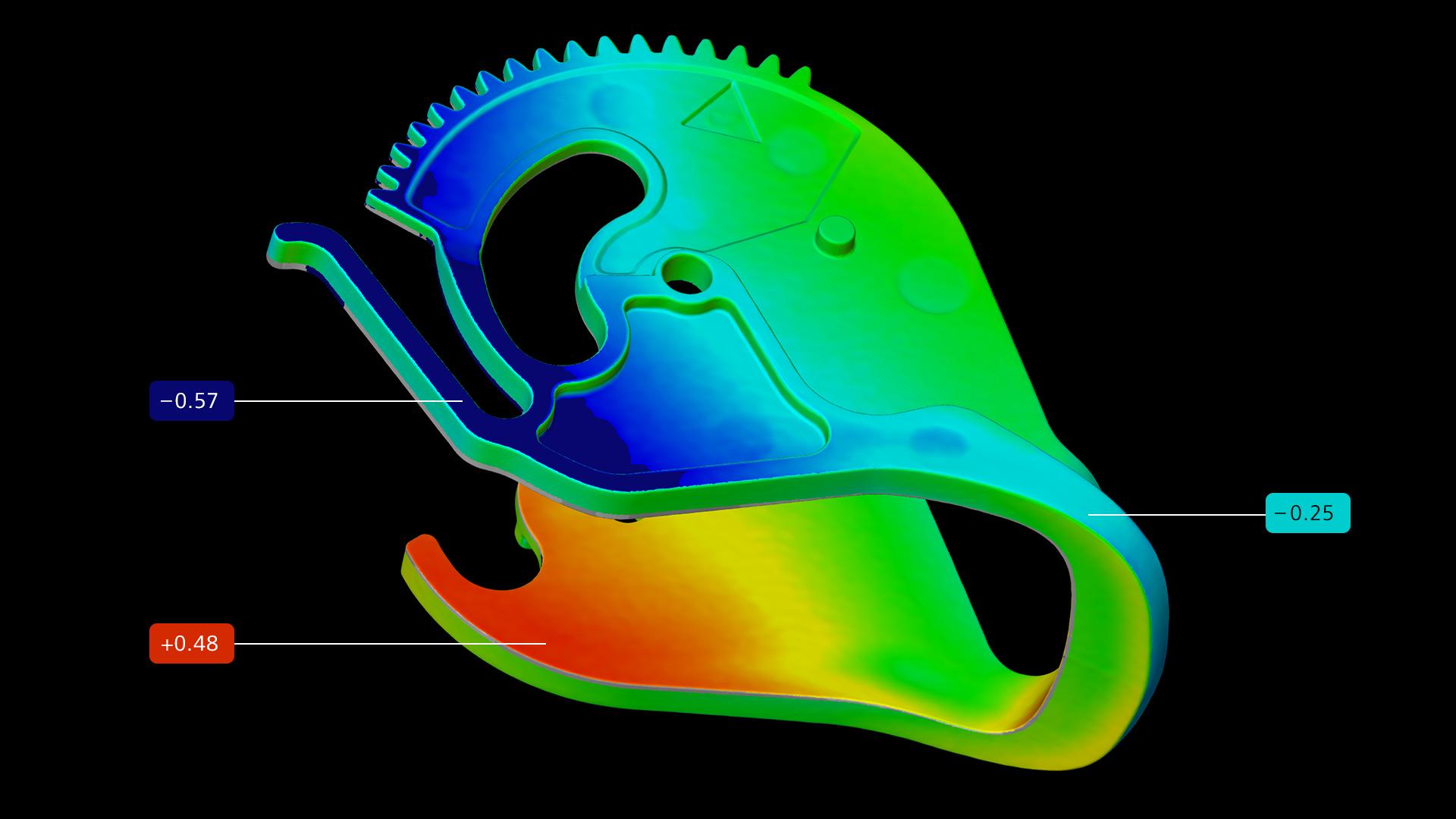 Comparación nominal-real en ZEISS INSPECT X-Ray