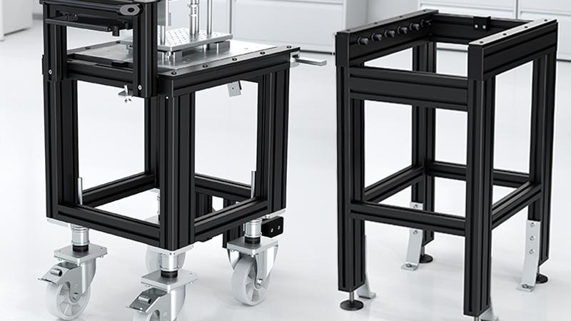 Mesa de montaje y carro de transporte de pallets