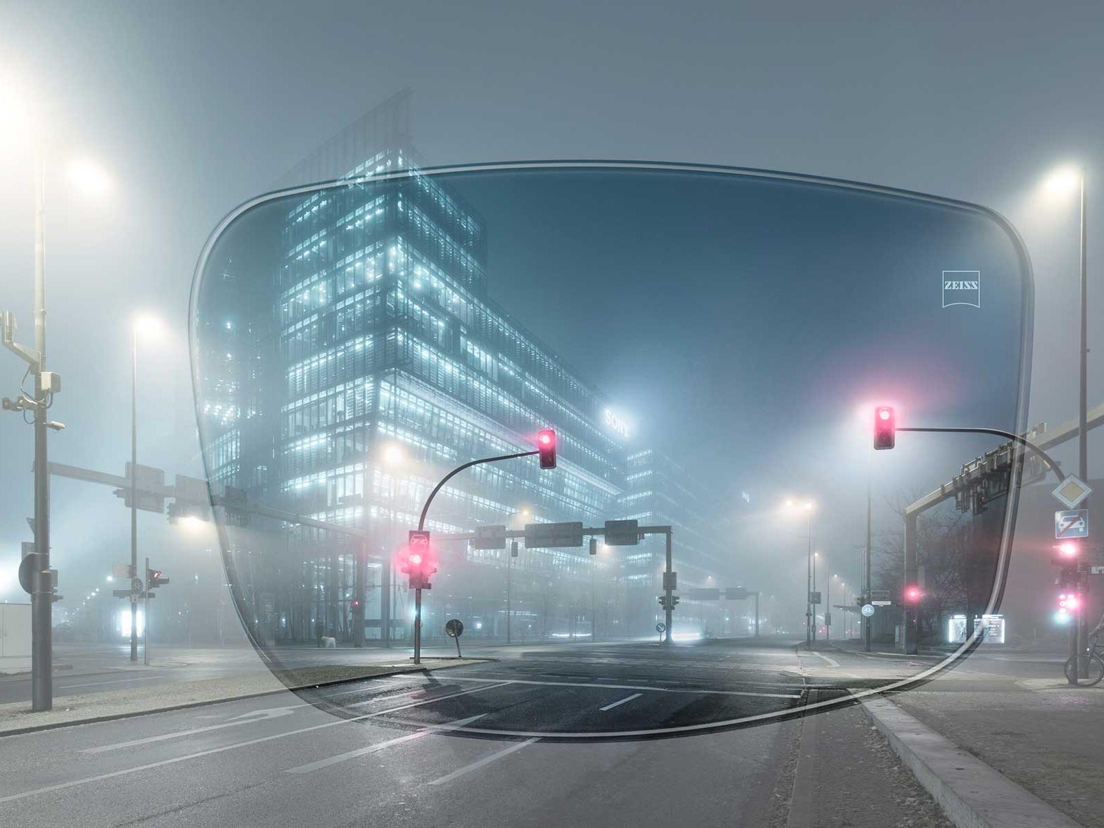 Vista del paisaje urbano a través de los lentes ZEISS con tratamiento antirreflejo