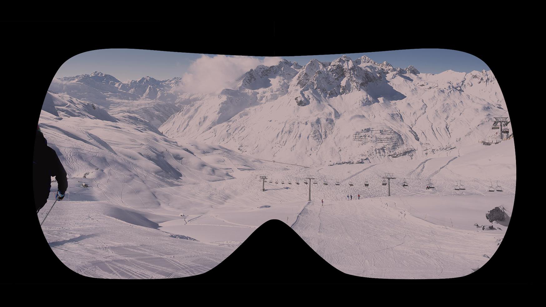Campo de visión de las máscaras de nieve estándar
