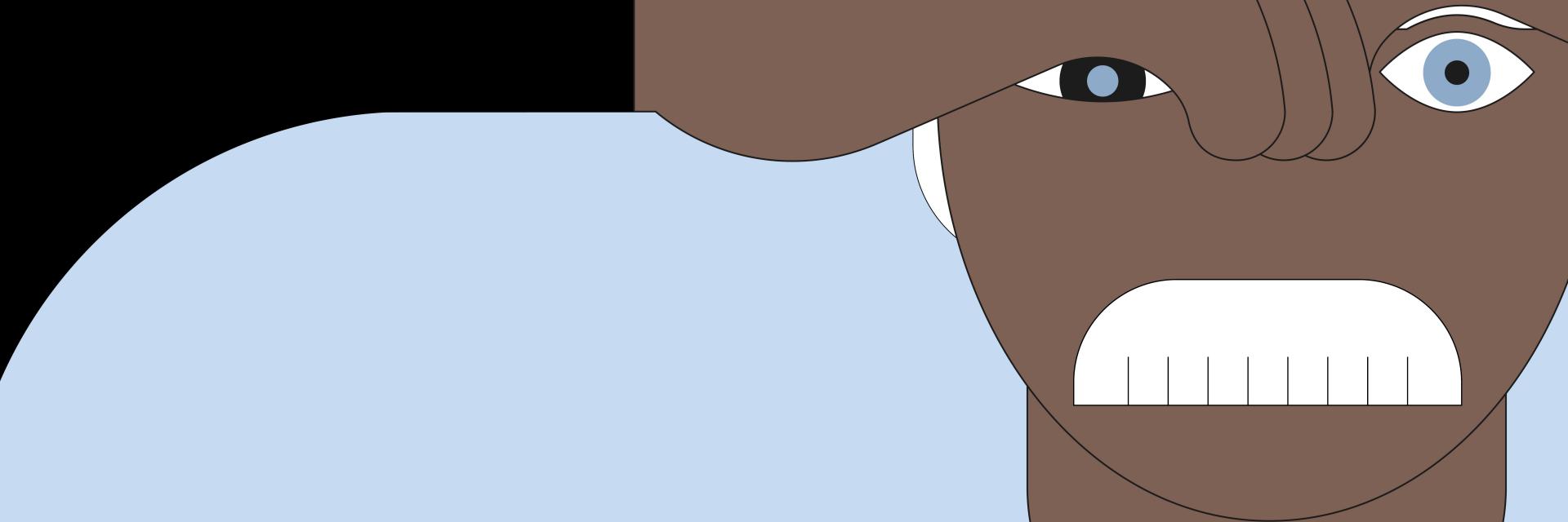 Ilustración de muchos niños y adolescentes diferentes con lentes de diversas formas y colores sobre fondo negro. 