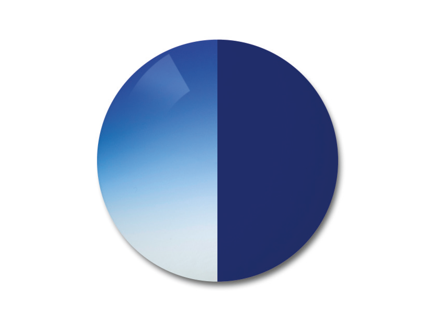 Ilustración del lente fotocromático ZEISS AdaptiveSun en la opción en gradación de azul 